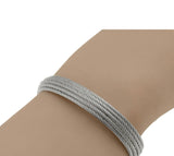 18k White Gold + Stainless Steel Layered Cable Bracelet by ALOR  ALR086
