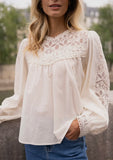 ISABELLA COTTON & LACE LONG SLEEVE FRENCH TOP BY CHOKLATE PARIS CP809970027-05
