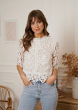 WHITE LACE HIGH NECK TOP FROM PARIS BY CHOKLATE CP88028