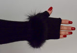 Fingerless Knit & Fox Fur Gloves IN88030