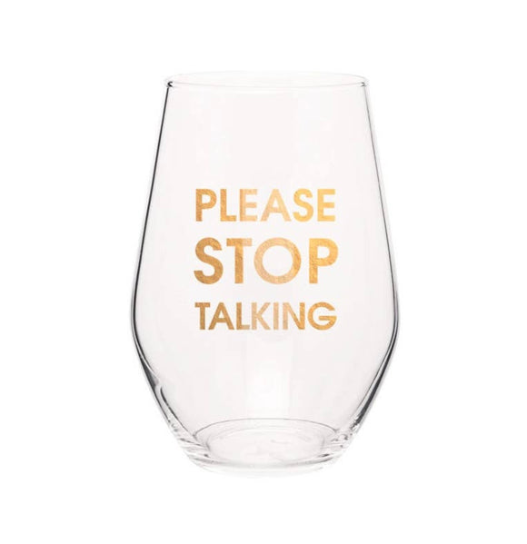Please Stop Talking Wine Glass CZZ010-11