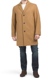 MENS WOOL BLEND CLASSIC CAMEL COAT BY COLE HAAN CH107