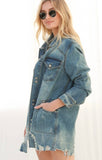 Distressed Denim Jacket by Luxe Levels LL026-03