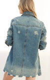 Distressed Denim Jacket by Luxe Levels LL026-03
