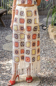 Crochet Maxi Skirt with Fringe UPLZZ0047