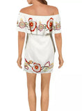 Women's Floral Embroidered Off Shoulder Mini Dress By Red Carter REDCART050